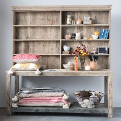 Rustic Farmhouse 2 Piece Hutch and Shelves