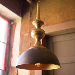 Rustic Farmhouse Antiqued Dome Pendant Light