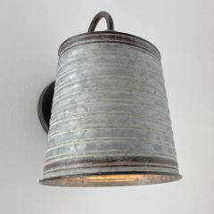 Rustic Farmhouse Corrugated Metal Sconce Light