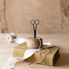 Rustic Farmhouse Decorative Spool with Scissors