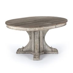 Rustic Farmhouse Extendable Oval Dining Table