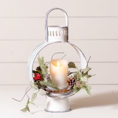Rustic Farmhouse Handled Open Candle Lantern