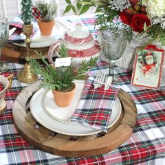 Rustic Farmhouse Round Wooden Lattice Charger Plate