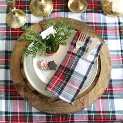 Rustic Farmhouse Round Wooden Lattice Charger Plate