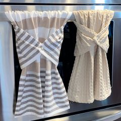 Rustic Farmhouse Stripe Kitchen Towel Set of 2