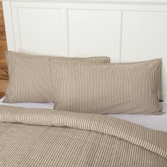 Rustic Farmhouse Ticking Stripe King Sham Set of 2