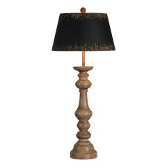Rustic Farmhouse Turned Base Table Lamp Set of 2