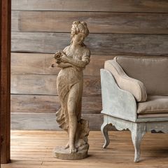 Rustic Flower Maiden Sculpture