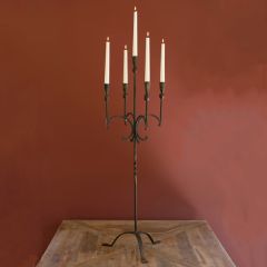 Rustic Forged Iron Tabletop Candelabra