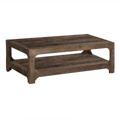 Rustic Four Post Coffee Table With Shelf