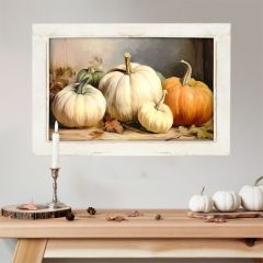 Rustic Framed A Group of Pumpkins Horizontal Wall Art