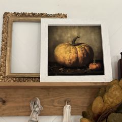 Rustic Framed Autumn Pumpkin Wall Art
