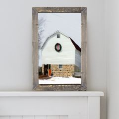 Rustic Framed Barn with Wreath Wall Art