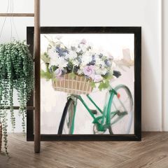 Rustic Framed Bike Green Wall Art