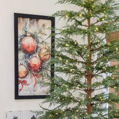 Rustic Framed Christmas Ornament Wall Art