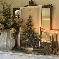 Rustic Framed Christmas Tree with Star Vertical Wall Art