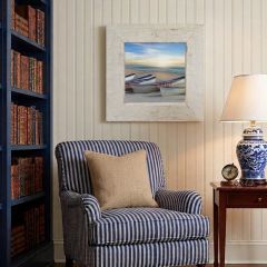 Rustic Framed Crest Boats Wall Art