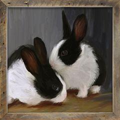 Rustic Framed Dutch Bunnies Wall Art