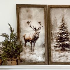 Rustic Framed Elk Wall Art