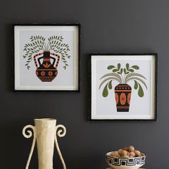 Rustic Framed Foliage Wall Art Set of 2