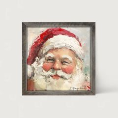 Rustic Framed Jolly Santa Wall Art