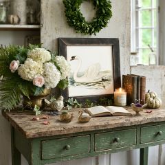 Rustic Framed Mute Swans Wall Art