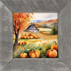 Rustic Framed Pumpkin Field Wall Art