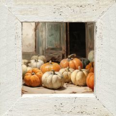 Rustic Framed Pumpkins In A Doorway Wall Art