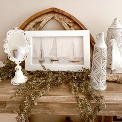Rustic Framed Sailboats Horizontal Wall Art