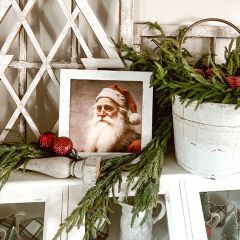 Rustic Framed Santa Portrait 7 Wall Art