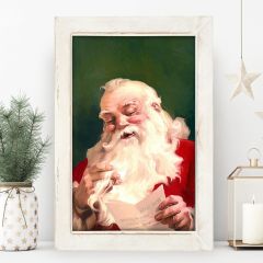 Rustic Framed Santa with Letter Wall Art