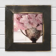 Rustic Framed Silver Vase Wall Art