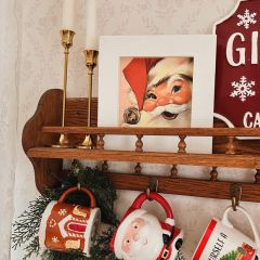 Rustic Framed Twinkle Santa Wall Art
