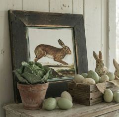 Rustic Framed Vintage Brown Bunny Wall Art