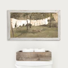 Rustic Framed Vintage Clothesline Wall Art