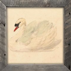 Rustic Framed Vintage Swan Wall Art
