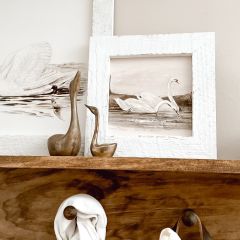 Rustic Framed Winter Swans Wall Art