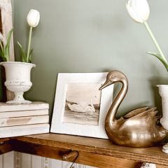 Rustic Framed Winter Swans Wall Art