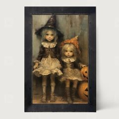 Rustic Framed Witchy Duo Vertical Wall Art