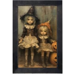 Rustic Framed Witchy Duo Vertical Wall Art