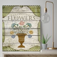 Rustic Fresh Cut Flowers Canvas Print