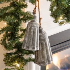 Rustic Galvanized Rope Hanging Bells