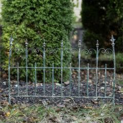 Rustic Green Metal Scroll Garden Gate