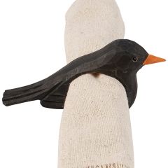 Rustic Harvest Wood Crow Napkin Ring Set of 4