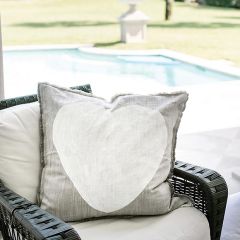 Rustic Heart Fringed Pillow