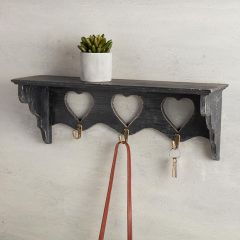 Rustic Heart Three Hook Wall Rack