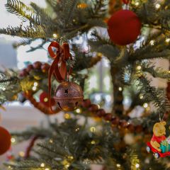 Rustic Holiday Antiqued Metal Bell Ornaments Boxed Set of 12