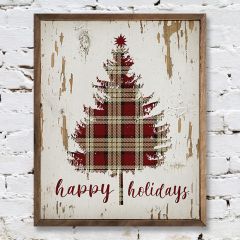 Rustic Holiday Plaid Tree Art