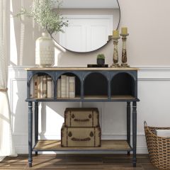 Rustic Industrial 2 Tier Console Table