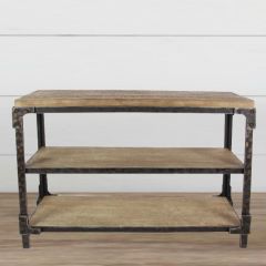 Rustic Industrial 3 Tier Console Table